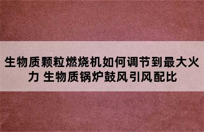 生物质颗粒燃烧机如何调节到最大火力 生物质锅炉鼓风引风配比